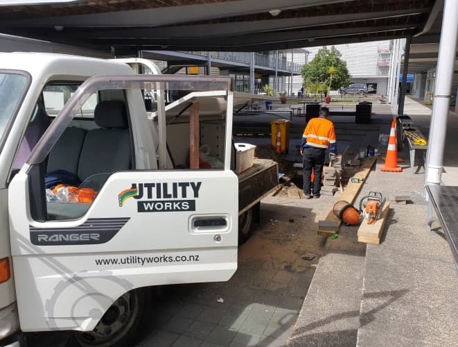 Utility Works on site